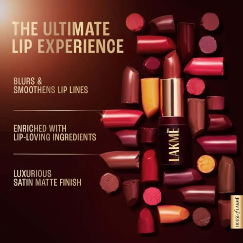Lakme Ultimat Glam Satin Matte Lipstick -NudeMuse-UN1-4.3g (Pack of 2)