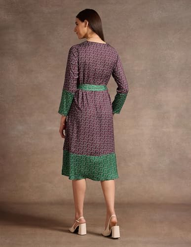 U.S. POLO ASSN. Women's Polyester Wrap Midi Dress (UWAW24DRS147 Purple