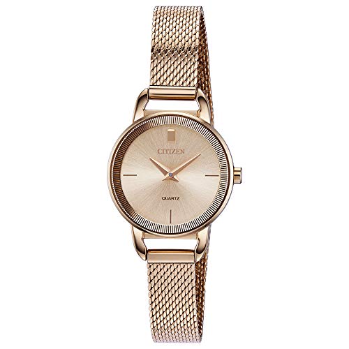 Citizen Women's Japanese-Quartz Stainless-Steel Strap, Rose Gold, 10 Casual Watch (Model: EZ7003-51X)