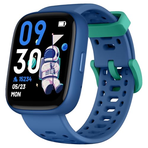 Cillso Kid Smart Watch for Boys Girls 1.83" HD Touch Screen with BLE5.3, Multiple Sports Modes, Pedometer, Activity Tracking, Alarm Clock, IP68 Waterproof, Ideal Children's, Blue