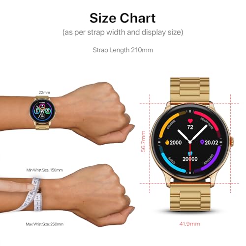 Fire-Boltt Newly Launched Phoenix Ultra Blaze Luxury Stainless Steel, Bluetooth Calling Smart Watch, AI Voice Assistant, Metal Body with 120+ Sports Modes, SpO2, Heart Rate Monitoring (Gold)