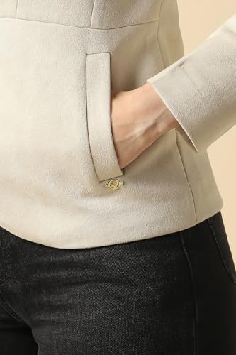 Women Beige Solid Casual Jacket