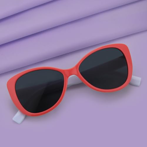 Carlton London Pink & White Toned UV Protected Lens Butterfly Sunglass for girl