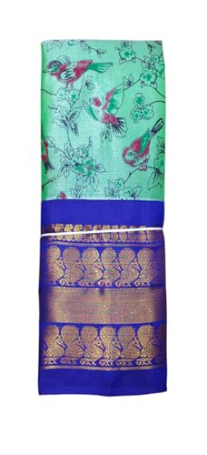 VFCollections Women's Kalamkari Kanchipuram Silk Pattu Sarees With Blouse (VFC499-1)