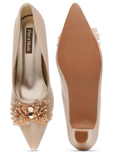 Flat n Heels Womens Beige Pumps FnH 2749-BG