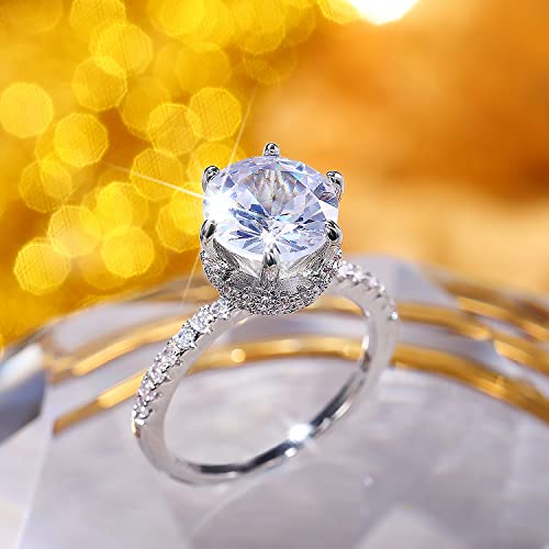 Peora American Diamond Studded Silver Plated Finger Ring Fashion Wear Stylish Jewellery Gift for Girls & Women (PX8R121-7)