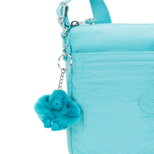 Kipling Women's Sebastian Crossbody, Super Light, Durable Messenger, Shoulder Bag, Deepest Aqua, 9''L x 8.75''H x 1''D, Kipling Women's Sebastian Crossbody Bag