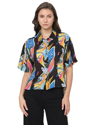 VERO MODA Women Tropical Print Multicolor Viscose Regular Fit Shirt