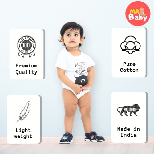 Manchais Rompers For Baby Girl And Baby Boy Short Sleeves Romper Pure soft Cotton Baby Bodysuits Jumpsuits And Onesies Pack Of 4 Baby Dress Clothes (3-6 Months)