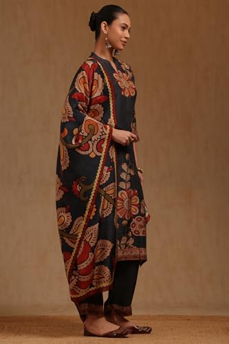 Soch Women's Muslin Salwar Suit Set (EWA5CD22276_Charcoal