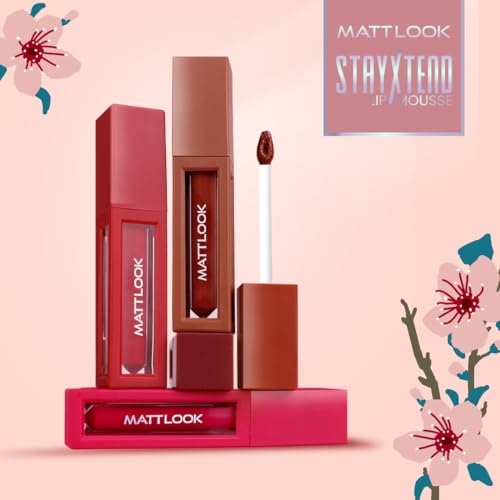 MATT LOOK StayXtend Lip Mousse Smudge & Transfer proof, Long Lasting, Non-Sticky, Waterproof Liquid Lipstick for women, everyday use with Vitamin E, Loud Pink - 4ml (Pack of 1)