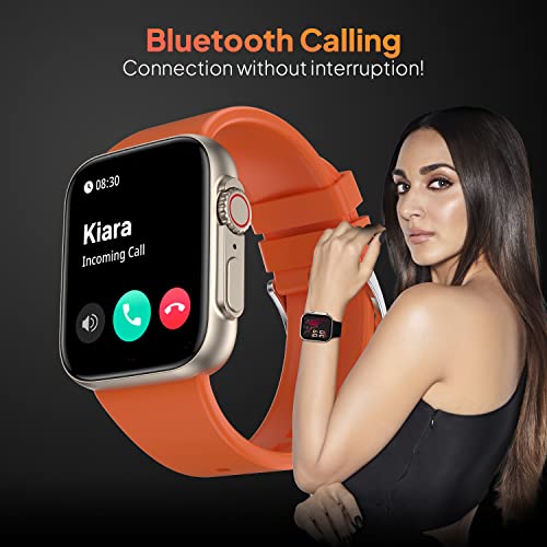 Fire-Boltt Gladiator 1.96" Biggest Display Smart Watch with Bluetooth Calling, Voice Assistant &123 Sports Modes, 8 Unique UI Interactions, SpO2, 24/7 Heart Rate Tracking (Orange)