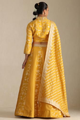 Soch Women's Viscose Lehenga Choli (OWS5CD21806_Yellow_M)