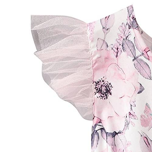 Hopscotch Girls Polyester-Blend Floral Print Casual Dress In Pink Color For Ages 10-11 Years (GOE-4164032)