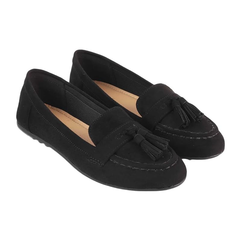 tresmode Jonum Black Women's Casual Loafers in Size 3 UK / 36 EU