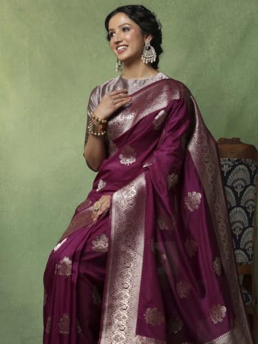 Meena Bazaar Women's Cotton Saree | Soft Lightweight Pure Cotton Saree | Comfortable Traditional Ethnic for Daily, Office, Festival & Casual Occasions