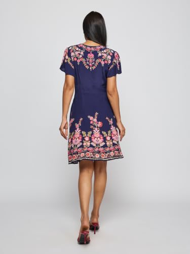 Label RITU KUMAR Navy Bloomsberry Short Dress