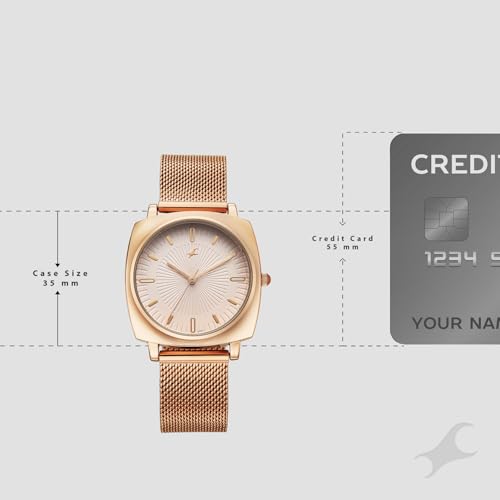 Fastrack Stunners X Quartz Analog with Rose Gold Dial Rose Gold Stainless Steel Strap Watch for Girls - 68043WM06