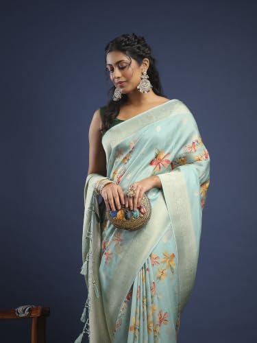 Meena Bazaar Women's Art Silk Saree | Elegant Designer Silk Saree | Soft Lightweight Traditional Ethnic Saree for Wedding, Festival, Party & Special Occasions