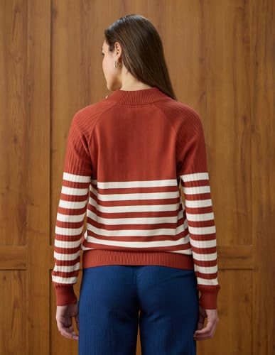 U.S. POLO ASSN. Horizontal Striped Regular Fit Sweater (UWAW25SWE182_Multi-Colour_XS) Multicolor