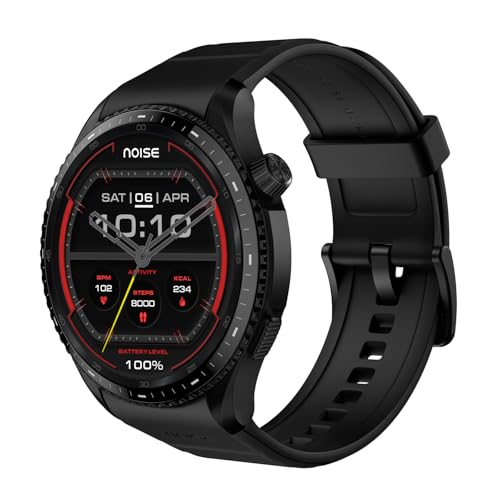 Noise Newly Launched Halo 3 Smart Watch with 1.43” AMOLED Display, 1000 NITS Brightness, Premium Metal Design, Powered by AI Pro, AI Transcription, Morning Briefs, 7-Day Battery (Rich Black)