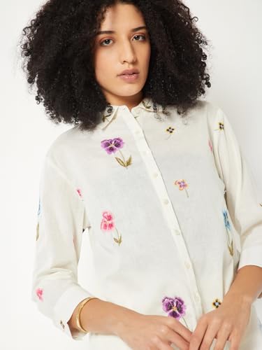 Max Women Embroidered Shirt(White_S)