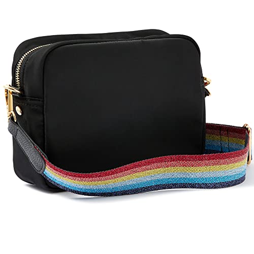 Accessorize London Women's Black Camera Sling Bag| sling bag for woman latest |crossbody bag for women stylish |Shoulder/Crossbody Bag for Women with Adjustable Sling Srap