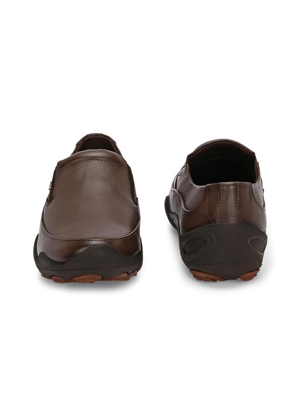 HITZ Tan Leather Casual Shoes for Men's