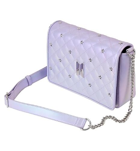 Loungefly BTS Logo Iridescent Purple Faux Leather Crossbody Bag
