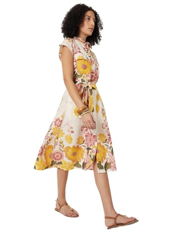 Max Kalki x Max Floral Print Shirt Dress (White_XL)
