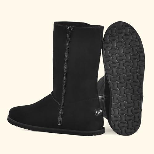 YOHO Slays Model 004 Uggs Boots for women | Plush fur lining | Incredibly soft against your skin | Stylish Casual Shoes|Comfortable Fit | Classic Black - UK 5
