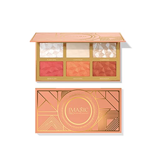 COSLUXE IMAGIC PROfessional Makeup Pallete for women Girls, 6 COLOR HIGHLIGHT,BLUSH AND CONTOUR PALETTE 24g