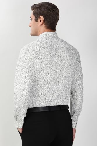 Men White Regular Fit Full Sleeves Formal Shirt