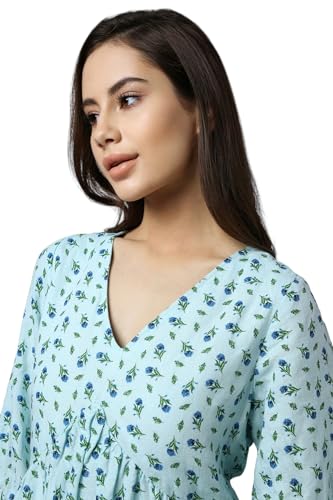 Allen Solly Women Blue Print Casual Dress