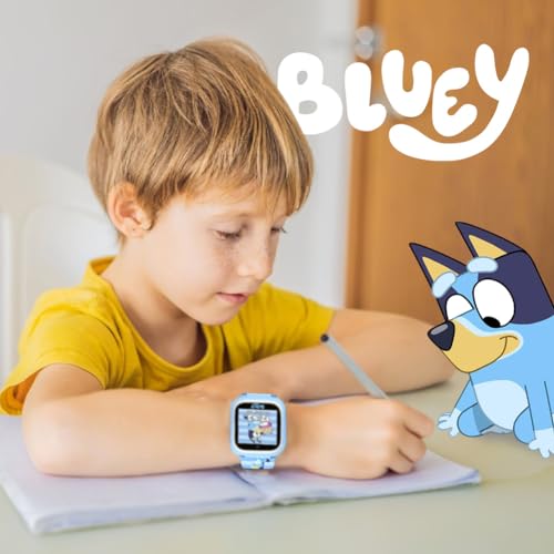 Accutime Bluey Kids Smartwatch with Camera, Games, Pedometer and Audio Recorder for Creative Play and Learning, 1.5" Touchscreen, Blue, Fits 5.5"-8.0" Wrists, for Boys and Girls Ages 3+
