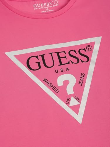 GUESS Pink Printed Round Neck Cropped Core T-Shirt