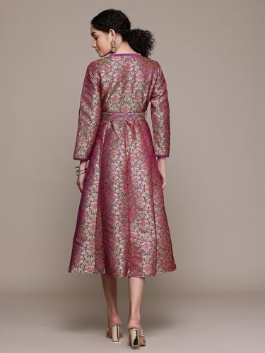 Aarke Ritu Kumar Purple Anisa Festive Brocade Long Dress