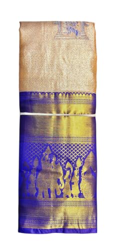 VFCollections Women's Traditional Handloom Kanchipuram Silk Pure Pattu Sarees Royal Wedding Border & Bridal Butta | Rich Zari Woven Design | Bridal Saree | Unstitched Blouse