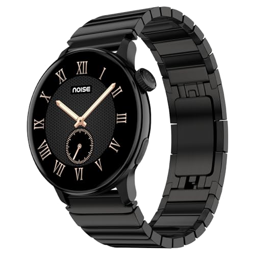 Noise Pro 6R 1.46" AMOLED Smart Watch, 1000 NITS, Powered by AI Pro, Built-in GPS, Strava Integration, Stainless Steel Dial, Video Watch Faces, 3ATM, Emergency SOS, TWS Connectivity (Chrome Black)