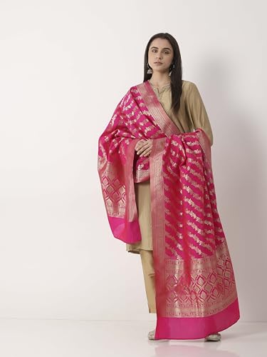 BIBA Women Rani Pink Art Silk Dupatta_FREE SIZE