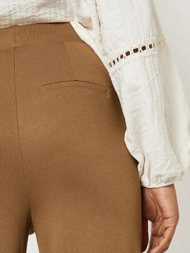 Max Women Textured Trousers (Brown_L)