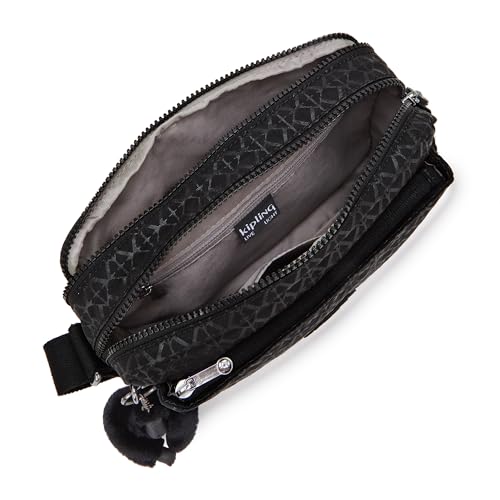 Kipling Women's Abanu Crossbody Bag, Lightweight, Adjustable Nylon Waist Pack with Multi-Compartment Zip Pockets, Signature Emb, 9.5''L x 6.8''H x 3.5''D