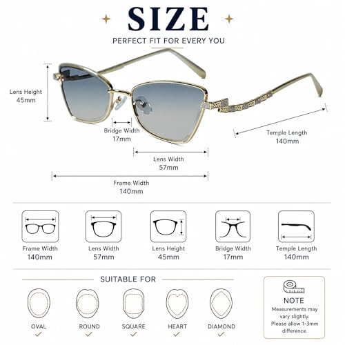 Luxury Premium Gold Cat Eye Sunglasses for Women | UV Protected Stylish Fashion Sunglasses | Lightweight Designer Shades for Driving, Travel, Beach & Outdoor Wear