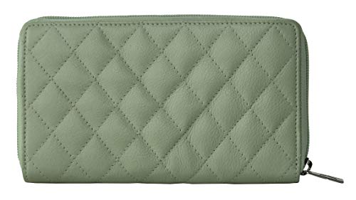 URBAN FOREST Grace Quilted Mint Green Leather Wallet/Clutch for Women