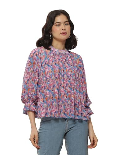 Label RITU KUMAR Blue Abstract Print Top