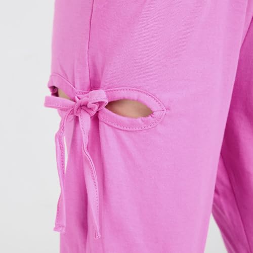 Hopscotch Girls Full Sleeves Pink 2-Pc Colorblock Cotton Jogger Set (2-3 Years)