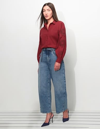Relaxed Fit Solid Shirt with Embroidery