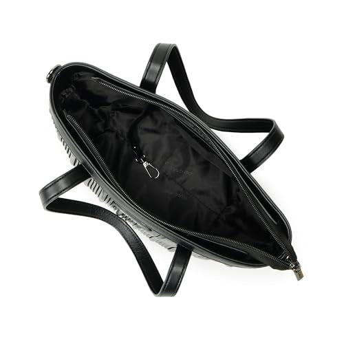 Fastrack BlackGroove Satchel | Women’s Faux-Leather Bucket Bag | Pleated Design, Gunmetal Hardware & Dual Carry Options