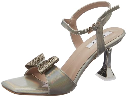 ELLE Women's Gold-Toned Slim Heel Sandals