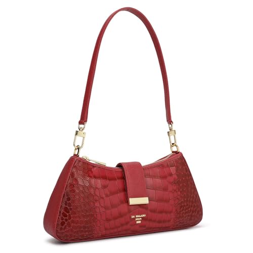 Da Milano Leather Shoulder Bag for Women - Purple (01349OL)